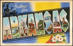 Greetings from Arkansas Large Letter Postcard