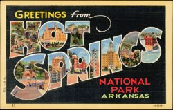 Greetings from Hot Springs National Park Large Letter Postcard