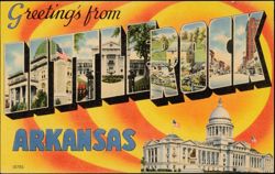 Greetings from Little Rock, Arkansas Large Letter Postcard