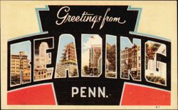 Greetings from Reading, Penn. Large Letter Postcard