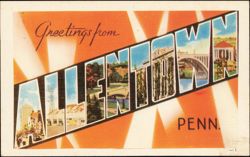 Greetings from Allentown Large Letter Postcard