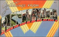 Greetings From Pennsylvania Large Letter Postcard