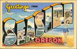 Greetings from Seaside, Oregon Large Letter Postcard
