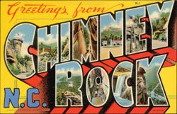 Greetings from Chimney Rock, Large Letter Postcard