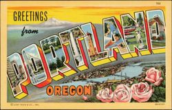 Greetings from Portland Large Letter Scenes Postcard