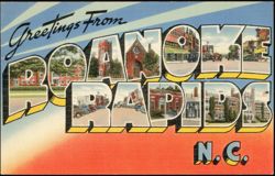 Greetings From Roanoke Rapids Large Letter Postcard