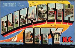 Greetings From Elizabeth City, Large Letter Postcard