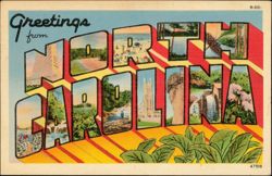 Greetings from North Carolina Large Letter Scenes Postcard