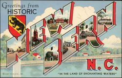 Greetings from Historic New Bern Large Letter Postcard