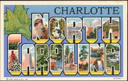 Charlotte Greetings from North Carolina Large Letter Postcard