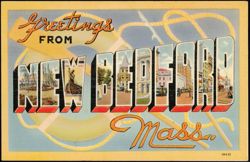 Greetings From New Bedford Large Letter Postcard