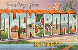Greetings from Owensboro Kentucky Large Letter Postcard