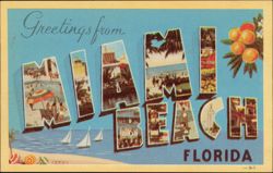 Greetings from Miami Beach Large Letter Postcard