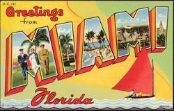 Greetings from Miami Large Letter Postcard