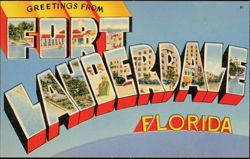 Greetings From Fort Lauderdale Large Letter Postcard