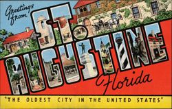 Greetings from St. Augustine Florida Large Letter Postcard