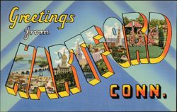 Greetings from Hartford Large Letter Postcard