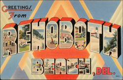 Greetings From Rehoboth Beach Large Letter Postcard