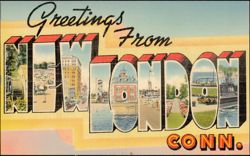 Greetings From New London Large Letter Postcard