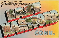 Greetings From East Hartford Large Letter Scenes Postcard