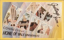 Greetings From New Haven, Connecticut Home of Yale University Postcard