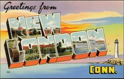 Greetings from New London, Large Letter Postcard