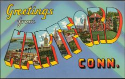 Greetings from Hartford Large Letter Postcard