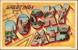 Greetings from the Rocky Mountains Large Letter Postcard