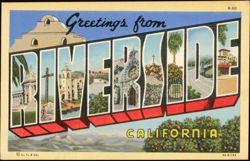 Greetings from Riverside California Large Letter Postcard