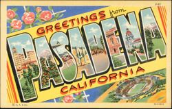 Greetings from Pasadena California Large Letter Postcard
