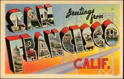 Greetings from San Francisco Large Letter Postcard