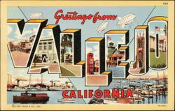 Greetings from Malibu California Large Letter Blimps Postcard