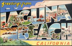 Greetings from Laguna Beach Large Letter Postcard