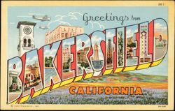 Greetings from Bakersfield California Large Letter Postcard