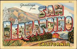 Greetings from San Bernardino Large Letter Scenes Postcard