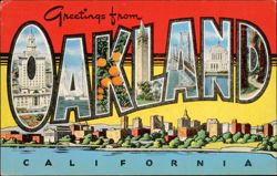 Greetings from Oakland California Large Letter Postcard