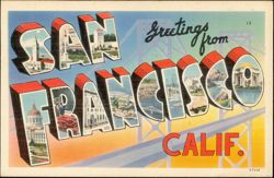 San Francisco Large Letter Greetings Postcard
