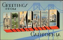 Greetings From Oakland Large Letter Postcard
