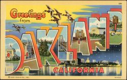 Greetings from Oakland California Large Letter Postcard
