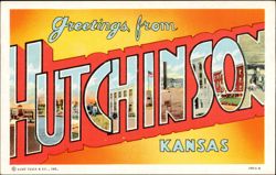 Greetings from Hutchinson Large Letter Postcard