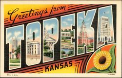 Greetings from Topeka Large Letter Postcard