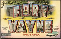 Greetings from Fort Wayne Large Letter Postcard