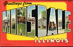 Greetings from Hinsdale Large Letter Postcard