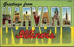 Greetings from Harvard Large Letter Postcard