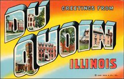 Greetings From Du Quoin Illinois Large Letter Postcard