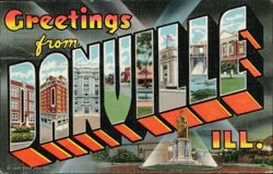 Greetings from Danville Large Letter Postcard