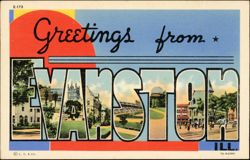Greetings from Evanston Large Letter Postcard