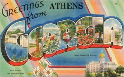 Greetings from Athens Georgia Large Letter Postcard
