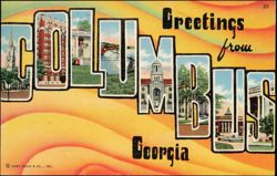 Greetings from Columbus Georgia Large Letter Postcard