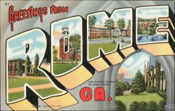 Greetings From Rome, GA - Shorter, Darlington, Berry Schools Postcard